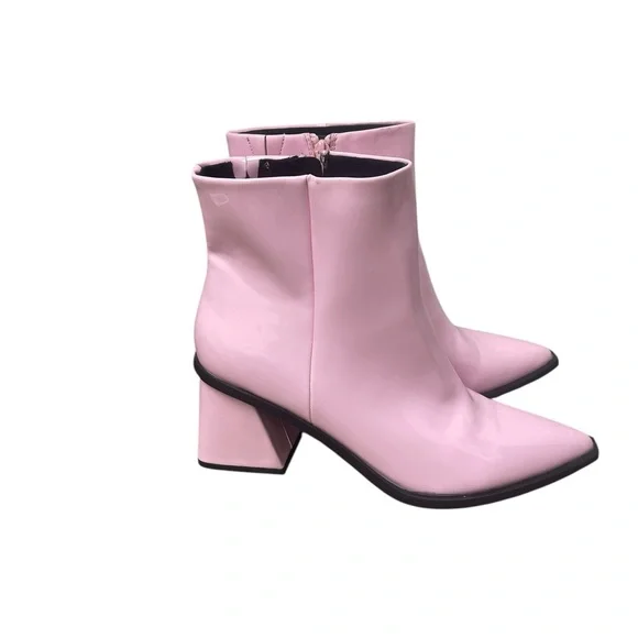Pink patent leather ankle boots size 9 - Picture 2 of 4